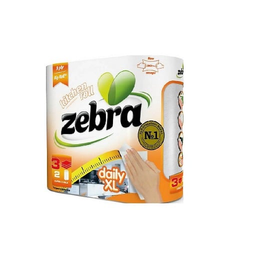 ZEBRA ΧΑΡΤΙ ΚΟΥΖΙΝΑΣ 2 ΡΟΛΛΑ 3Φ - (DAILY XL)