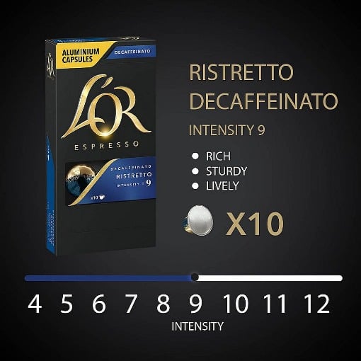 LOR CAPS RISTRETTO (10τεμ.) - (DECAF / (ΜΑΥΡΟ-ΜΠΛΕ)