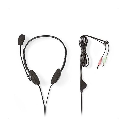 ΣΤΕΡΕΟΦΩΝΙΚΟ ON-EAR HEADSET ΜΕ ΣΥΝΔΕΣΗ 2x3,5mm NEDIS CHST100BK