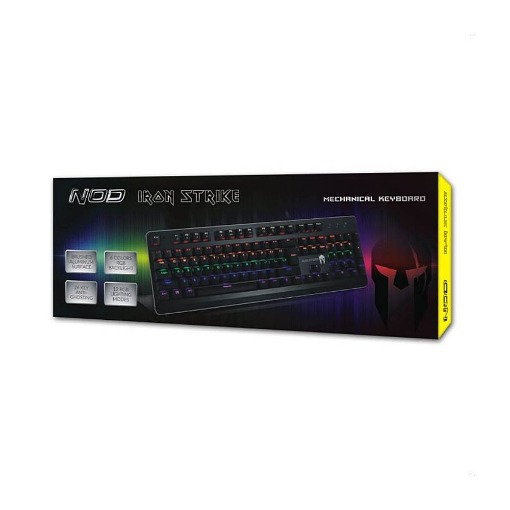ΕΝΣΥΡΜΑΤΟ ΜΗΧΑΝΙΚΟ GAMING ΠΛΗΚΤΡΟΛΟΓΙΟ ΜΕ BACKLIGHT RGB ΚΑΙ ΕΠΙΦΑΝΕΙΑ ΑΠΟ ΑΛΟΥΜΙΝΙΟ NOD IRON STRIKE