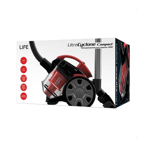 ΗΛΕΚΤΡΙΚΗ ΣΚΟΥΠΑ ΧΩΡΙΣ ΣΑΚΟΥΛΑ 700W LIFE ULTRA CYCLONE COMPACT