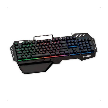 ΕΝΣΥΡΜΑΤΟ GAMING ΠΛΗΚΤΡΟΛΟΓΙΟ ΜΕ RGB LED, ΕΠΙΦΑΝΕΙΑ ΑΠΟ ΑΛΟΥΜΙΝΙΟ, PALM REST ΚΑΙ ΒΑΣΗ ΣΤΗΡΙΞΗΣ ΚΙΝΗΤΟΥ NOD ZERO DARK