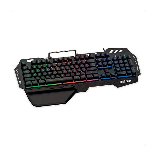 ΕΝΣΥΡΜΑΤΟ GAMING ΠΛΗΚΤΡΟΛΟΓΙΟ ΜΕ RGB LED, ΕΠΙΦΑΝΕΙΑ ΑΠΟ ΑΛΟΥΜΙΝΙΟ, PALM REST ΚΑΙ ΒΑΣΗ ΣΤΗΡΙΞΗΣ ΚΙΝΗΤΟΥ NOD ZERO DARK