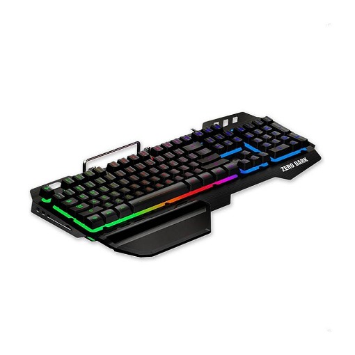 ΕΝΣΥΡΜΑΤΟ GAMING ΠΛΗΚΤΡΟΛΟΓΙΟ ΜΕ RGB LED, ΕΠΙΦΑΝΕΙΑ ΑΠΟ ΑΛΟΥΜΙΝΙΟ, PALM REST ΚΑΙ ΒΑΣΗ ΣΤΗΡΙΞΗΣ ΚΙΝΗΤΟΥ NOD ZERO DARK