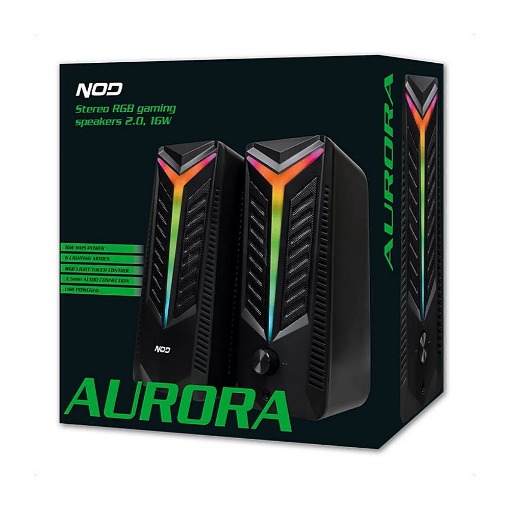 RGB ΣΤΕΡΕΟΦΩΝΙΚΑ ΗΧΕΙΑ 2.0 16W NOD AURORA