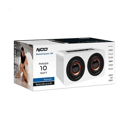 ΞΥΛΙΝΟ ΦΟΡΗΤΟ BLUETOOTH ΗΧΕΙΟ ΣΕ PURE WHITE ΧΡΩΜΑ 10W NOD RnB CONCERT