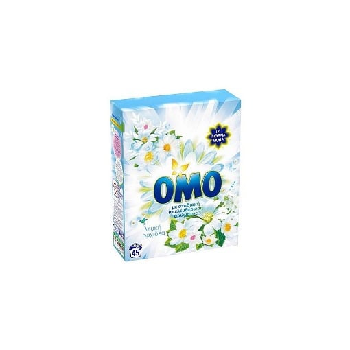 OMO ΣΚΟΝΗ ΠΛΥΝΤΗΡΙΟΥ 45ΜΕΖ (2,5kg) - (ΛΕΥΚΗ ΟΡΧΙΔΕΑ)