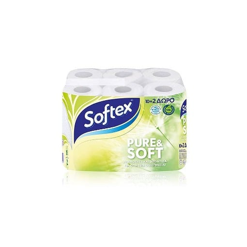SOFTEX ΡΟΛΟ ΧΑΡΤΙ ΥΓΕΙΑΣ PURE & SOFT 2ΦΥΛΛΟ (62g) (10+2)