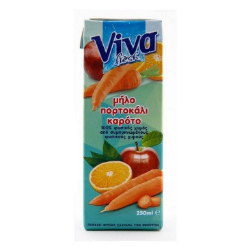 VIVA 250ml - (ΜΗΛΟ/ΠΟΡΤΟΚΑΛΙ/ΚΑΡΟΤΟ)