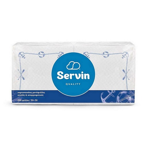 SERVIN ΧΑΡΤΟΠΕΤΣΕΤΕΣ ΜΕΣΑΙΕΣ QUALITY 30X30 200ΤΜΧ