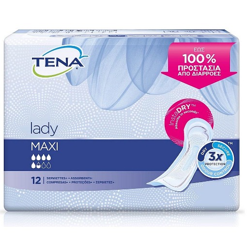 TENA ΣΕΡΒΙΕΤΑ ΕΛΑΦΡΑΣ ΑΚΡΑΤΕΙΑΣ LADY MAXI INSTADRY (12ΤΜΧ)