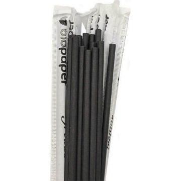 BIO PAPER ΧΑΡΤΙΝΟ ΚΑΛΑΜΑΚΙ FREDDO ΝΤΥΜΕΝΟ 18cm - (ΜΑΥΡΟ) (500ΤΜΧ)