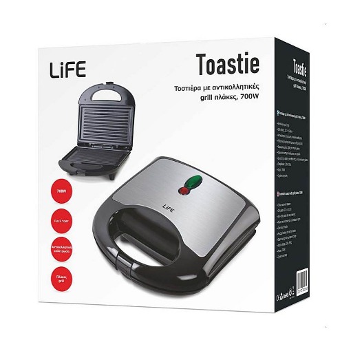 ΤΟΣΤΙΕΡΑ ΜΕ GRILL ΠΛΑΚΕΣ 700W LIFE TOASTIE