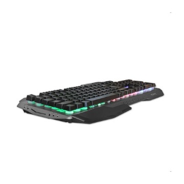 ΕΝΣΥΡΜΑΤΟ GAMING ΠΛΗΚΤΡΟΛΟΓΙΟ ΜΕ RGB LED, ΕΠΙΦΑΝΕΙΑ ΑΠΟ ΑΛΟΥΜΙΝΙΟ ΚΑΙ PALM REST NOD FURY
