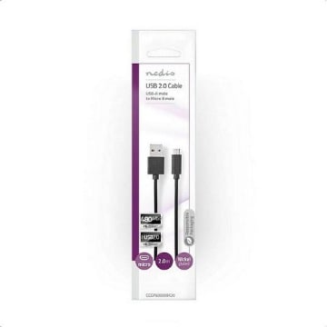 ΚΑΛΩΔΙΟ USB HIGH-SPEED A - MICRO B USB 2m NEDIS CCGP60500BK20