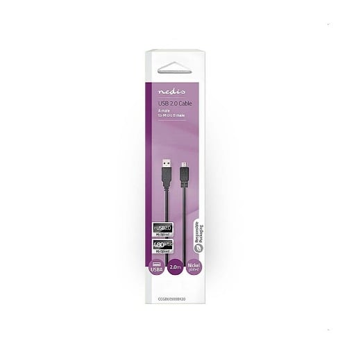 ΚΑΛΩΔΙΟ USB HIGH-SPEED A - MICRO B USB 2m NEDIS CCGB60500BK20