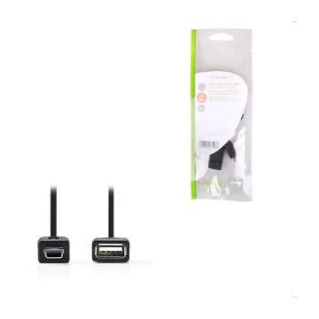 ΚΑΛΩΔΙΟ OTG, USB HiGH-SPEED USB A - MINI USB 6-PIN 0.2m NEDIS CCGP60315BK02