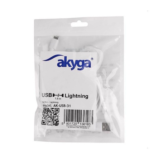 ΚΑΛΩΔΙΟ LIGHTNING ΣΕ USB 1.8m AKYGA AK-USB-31