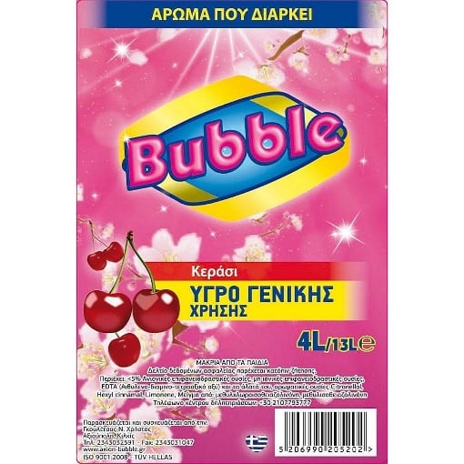BUBBLE ΥΓΡΟ ΓΕΝΙΚΗΣ ΧΡΗΣΗΣ 4lit - (ΡΟΖ-ΚΕΡΑΣΙ)