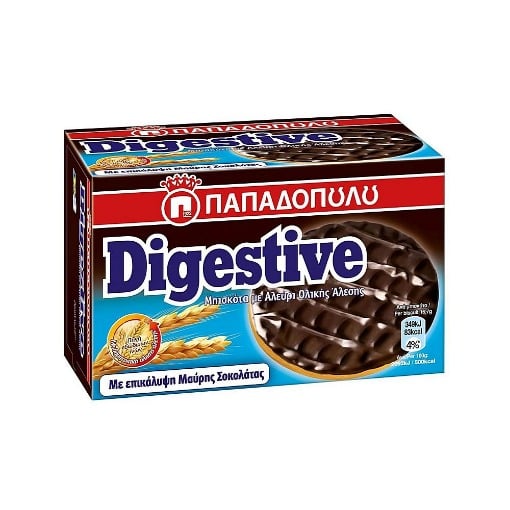 ΠΑΠΑΔΟΠΟΥΛΟΥ DIGESTIVE 200gr. - (ΜΑΥΡΗ ΣΟΚΟΛΑΤΑ)