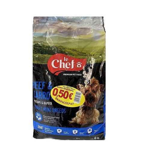 LE CHEF SMALL BREED Μοσχάρι & Καρότα Adult 4KG.