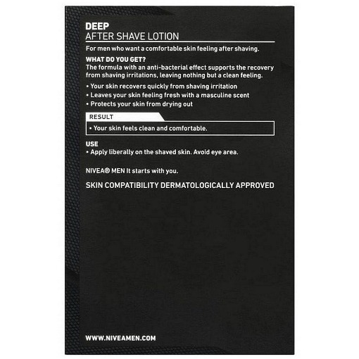 NIVEA AFTER SHAVE LOTION 100ml - (DEEP)