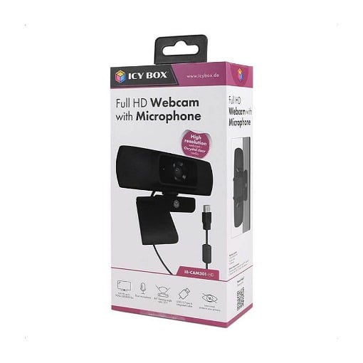WEB CAMERA FULL HD 1080P ΜΕ 2 ΕΝΣΩΜΑΤΩΜΕΝΑ ΠΟΛΥΚΑΤΕΥΘΥΝΤΙΚΑ ΜΙΚΡΟΦΩΝΑ IB-CAM301-HD