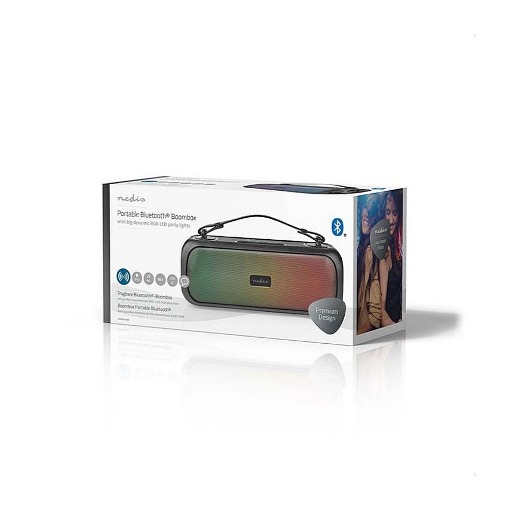ΦΟΡΗΤΟ TWS ΗΧΕΙΟ BLUETOOTH 30W ΜΕ ΑΦΑΙΡΟΥΜΕΝΗ ΔΕΡΜΑΤΙΝΗ ΛΑΒΗ ΜΕΤΑΦΟΡΑΣ NEDIS SPBB316BK