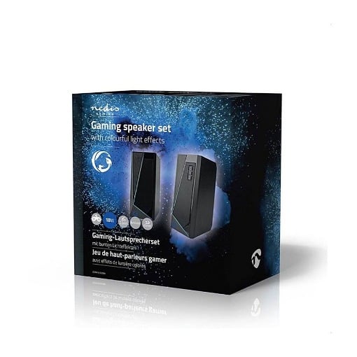 ΣΤΕΡΕΟΦΩΝΙΚΑ GAMING ΗΧΕΙΑ 2.0 18W ΜΕ RGB ΦΩΤΙΣΜΟ NEDIS GSPR31020BK