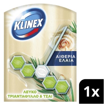 KLINEX WC BLOCK AROMA LUXE ΛΕΥΚΟ  ΤΡΙΑΝΤΑΦΥΛΛΟ & ΤΣΑΙ  55g