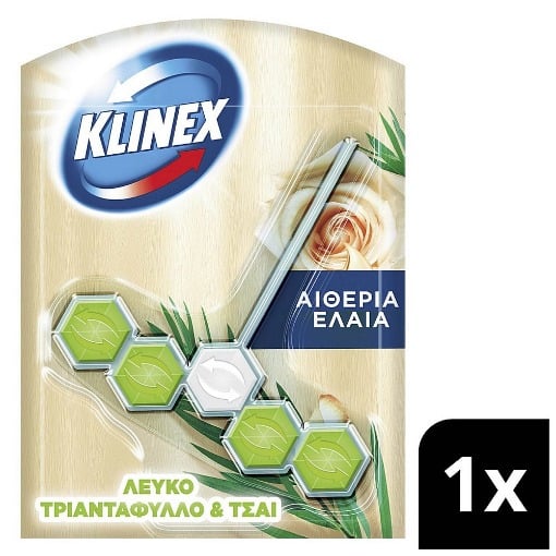 KLINEX WC BLOCK AROMA LUXE ΛΕΥΚΟ  ΤΡΙΑΝΤΑΦΥΛΛΟ & ΤΣΑΙ  55g