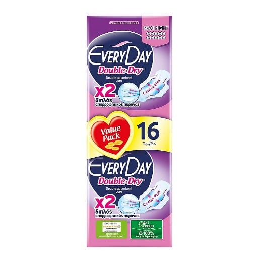 EVERY DAY DOUBLE DRY MAXI NIGHT ΣΕΡΒΙΕΤΑ (16τεμ.)