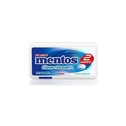 MENTOS CLEAN BREATH PEPPERMINT 21gr