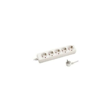 EUROLAMP ΠΟΛΥΠΡΙΖΟ 5 ΘΕΣΕΩΝ ΜΕ ΚΑΛΩΔΙΟ 3m ΛΕΥΚΟ (147-62222)
