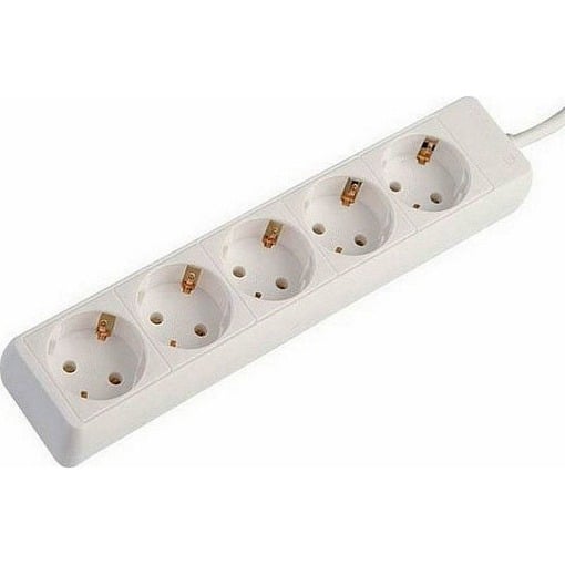 EUROLAMP ΠΟΛΥΠΡΙΖΟ 5 ΘΕΣΕΩΝ ΜΕ ΚΑΛΩΔΙΟ 1.5m ΛΕΥΚΟ (147-62203)