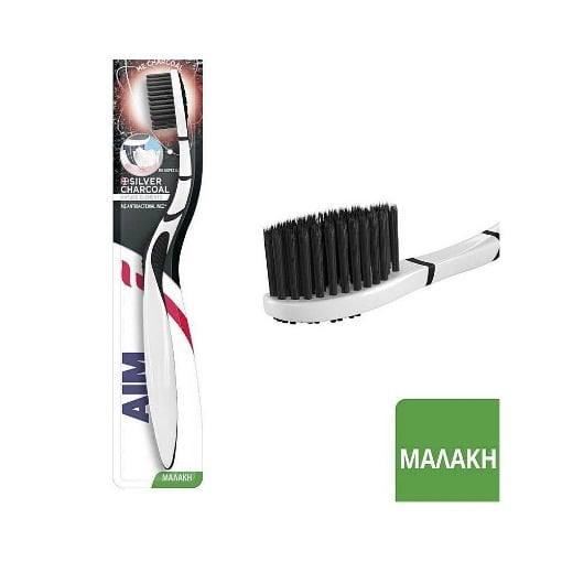 AIM ΟΔΟΝΤΟΒΟΥΡΤΣΑ  NAT ELEM CHARCOAL  (ΜΑΛΑΚΗ)