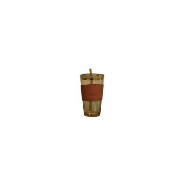 COVER ΓΥΑΛΙΝΟ ΠΟΤΗΡΙ ΜΕ ΔΕΡΜΑΤΙΝΗ 600ml