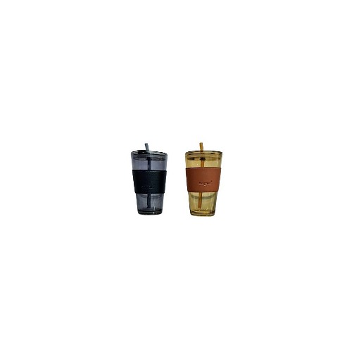 COVER ΓΥΑΛΙΝΟ ΠΟΤΗΡΙ ΜΕ ΔΕΡΜΑΤΙΝΗ 600ml