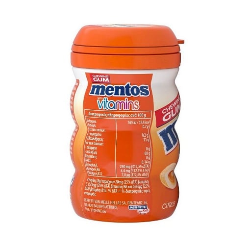 MENTOS PURE FRESH NANO BOTTLE VITAMINS CITRUS 18g
