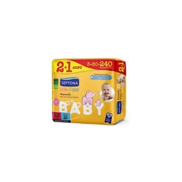 SEPTONA ΜΩΡΟΜΑΝΤΗΛΑ CALM N CARE (3x80τεμ.) - (ΧΑΜΟΜΗΛΙ) (2+1 ΔΩΡΟ)