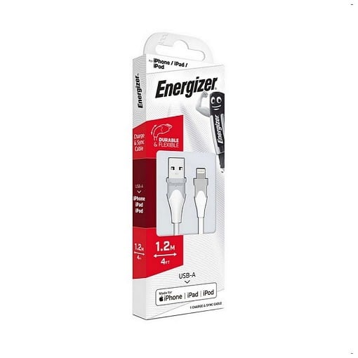 ΚΑΛΩΔΙΟ USB 2.0 A ΣΕ LIGHTNING 1.2m ΛΕΥΚΟ/ΓΚΡΙ ENERGIZER C610LGWH