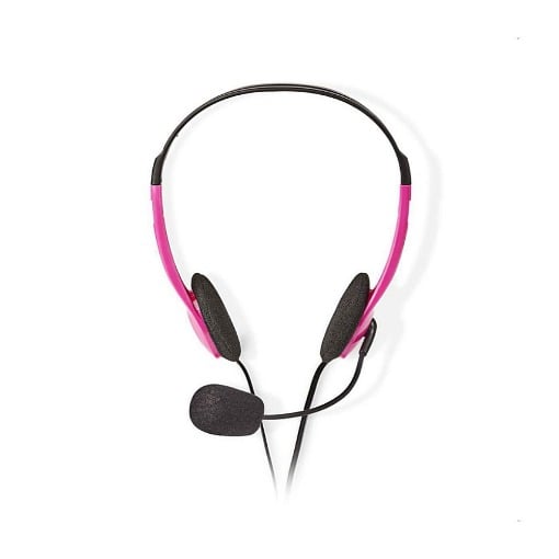 ΣΤΕΡΕΟΦΩΝΙΚΟ ON-EAR HEADSET ΡΟΖ ΜΕ ΣΥΝΔΕΣΗ 2x3,5mm NEDIS CHST100PK