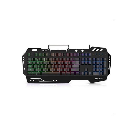 ΕΝΣΥΡΜΑΤΟ GAMING ΠΛΗΚΤΡΟΛΟΓΙΟ ΜΕ RGB LED, ΕΠΙΦΑΝΕΙΑ ΑΠΟ ΑΛΟΥΜΙΝΙΟ, PALM REST ΚΑΙ ΒΑΣΗ ΣΤΗΡΙΞΗΣ ΚΙΝΗΤΟΥ NOD ZERO DARK