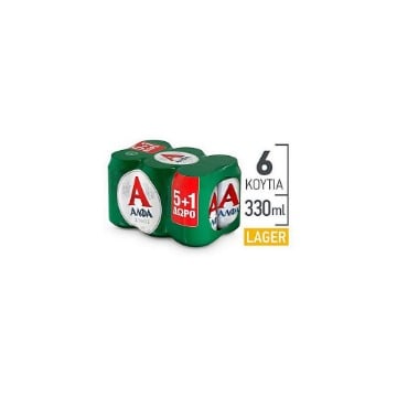 ΑΛΦΑ ΜΠΥΡΑ ΚΟΥΤΙ 6x330ml - (5+1 ΔΩΡΟ)