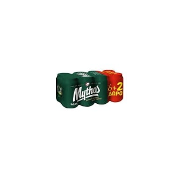MYTHOS ΜΠΥΡΑ ΚΟΥΤΙ 330ml (6+2 ΔΩΡΟ)