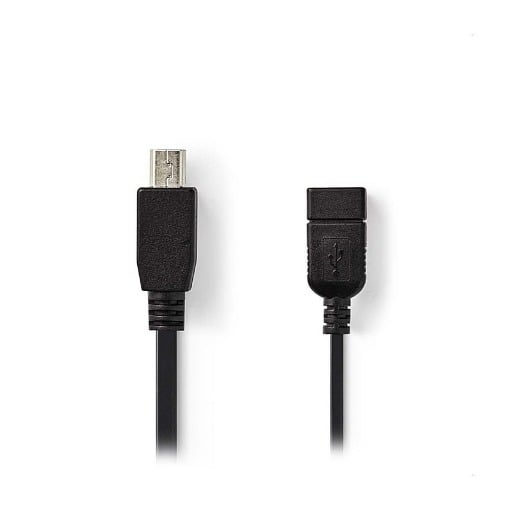ΚΑΛΩΔΙΟ OTG, USB HiGH-SPEED USB A - MINI USB 6-PIN 0.2m NEDIS CCGP60315BK02