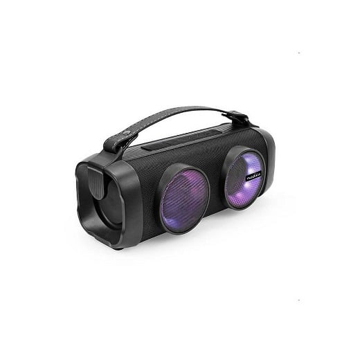 ΦΟΡΗΤΟ TWS ΗΧΕΙΟ BLUETOOTH 24W ΜΕ ΔΕΡΜΑΤΙΝΗ ΛΑΒΗ ΜΕΤΑΦΟΡΑΣ NEDIS SPBB306BK