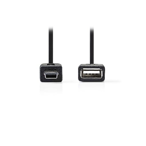 ΚΑΛΩΔΙΟ OTG, USB HiGH-SPEED USB A - MINI USB 6-PIN 0.2m NEDIS CCGP60315BK02