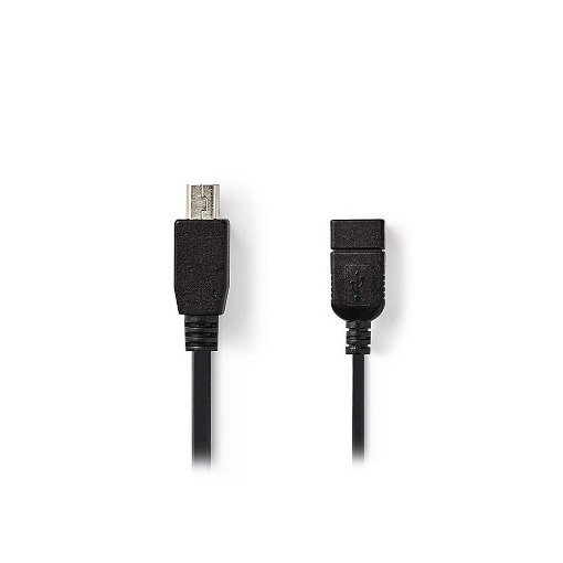 ΚΑΛΩΔΙΟ OTG, USB HiGH-SPEED USB A - MINI USB 6-PIN 0.2m NEDIS CCGP60315BK02