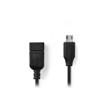 ΚΑΛΩΔΙΟ OTG, USB HIGH-SPEED - USB MICRO B 0.2m NEDIS CCGP60515BK02
